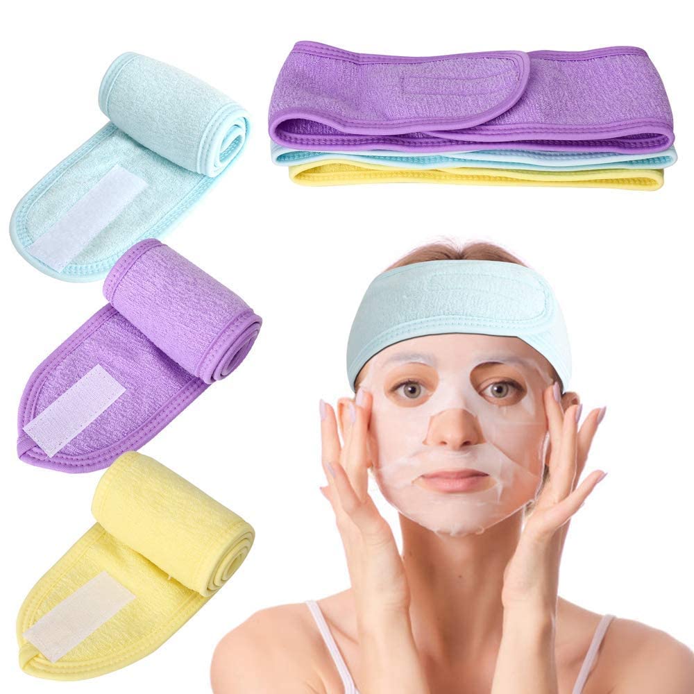 Adjustable Towel Hair Bands with Magic Tape – Pack of 2