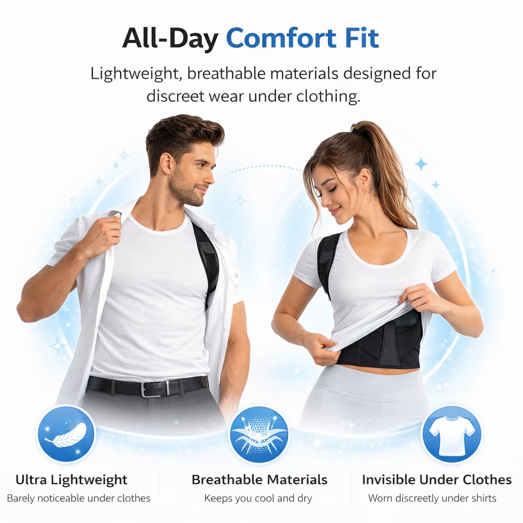 Posture Corrector – Adjustable Back Support Belt
