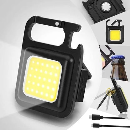 6-in-1 COB Keychain Flashlight – Rechargeable, Magnetic
